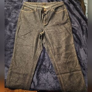 Talbots Dark Blue Slim Straight Ankle Jeans with Yellow Stitching